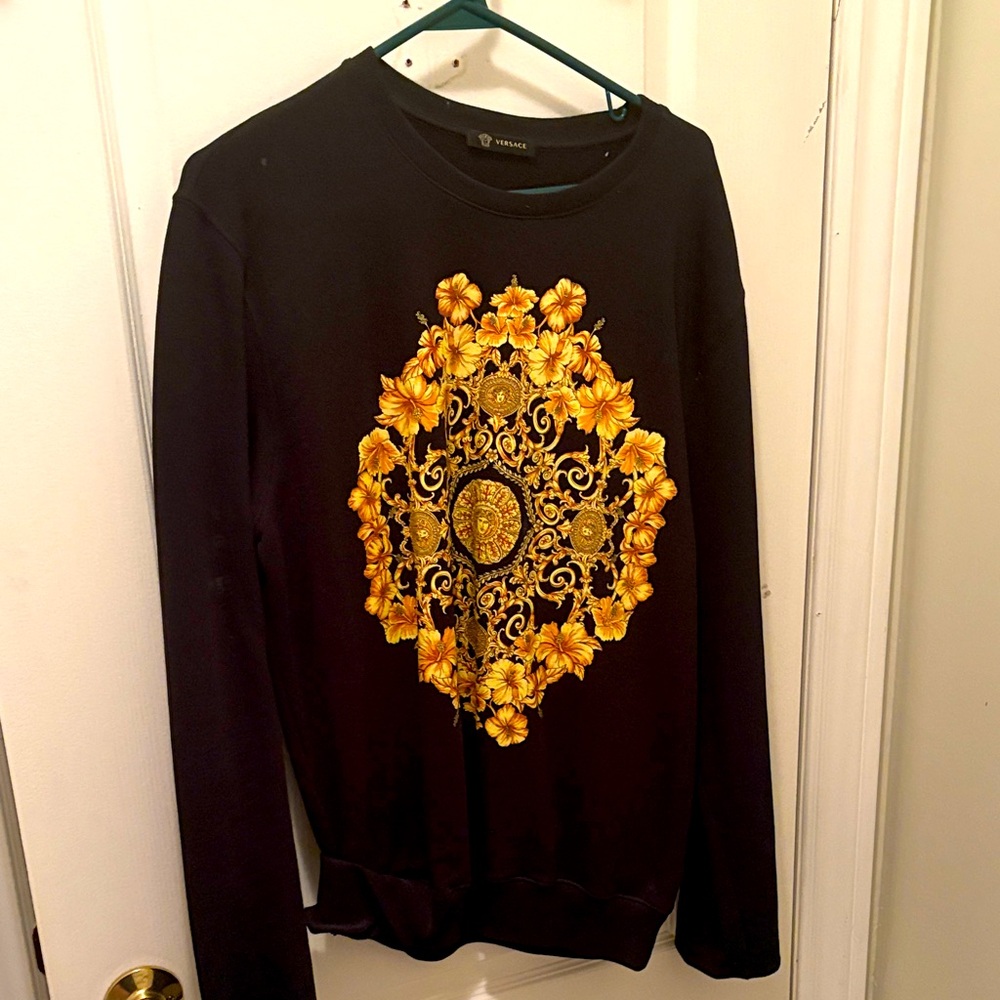 Versace Black and Gold Crewneck Sweater